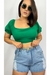 Cropped Viscolinho Manguinha Princesa - Verde - comprar online