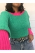 Blusa Tricot Duo Colors - verde e pink - loja online