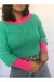 Blusa Tricot Duo Colors - verde e pink en internet