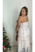 Vestido Longuete com estampa bordada - branco en internet