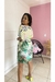 Vestido curto soltinho estampado com mangas curtas - comprar online