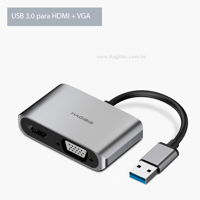 Adaptador de video Multi Display VGA HDMI USB 2.0 3.0 Hagibis
