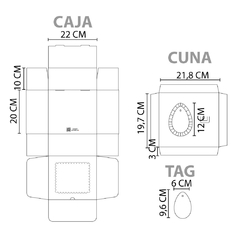 PASCUAS 24- Caja P/ 1 Medio Huevo a Cuchara 20x23x9,5 cm –