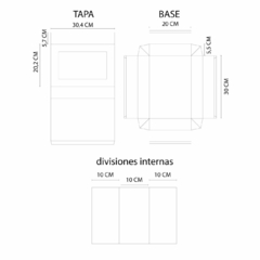 CAJA PARA PICADA GRANDE CON DIVISIONES - comprar online