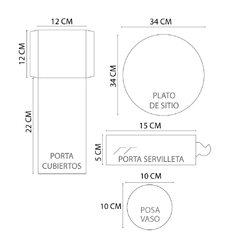 PACK SET DE MESA CON PLATO DE SITIO X 12 UNIDADES en internet