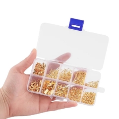 Kit Caja Plastica c/ Tapa para Bisuteria - Bijouterie ¨ Dorado ¨ Cod: 035A7 . CL - comprar online