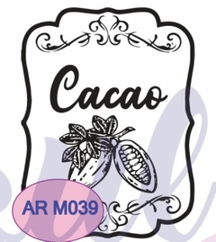 Sello Etiqueta Alto Relieve ¨ Cacao¨ 7x9 cm. Cód: AR M 039 , A. Laser
