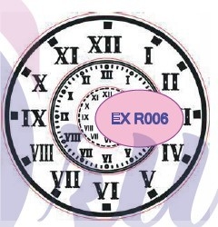 Sello Reloj Circular BR x 15 cm. Kit x 3 u , Cód: EXR006 , Azul Laser