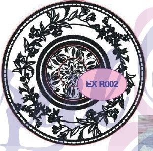 Sellos Marco circular flor y hojas. Bajo relieve de 15cm.Kitx3. Cod:EXR002