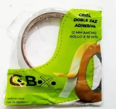 Cinta Doble Faz Adhesiva, 12 mm x 10 mts. CBX