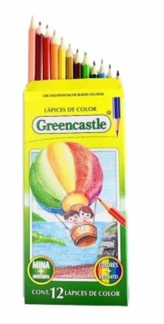 Lapices de colores largos, hexagonales x 12u. GreenCastle
