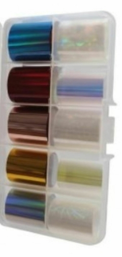 Caja Plástica Organizadora x 10 Rollos Foils Holográficos. LCS