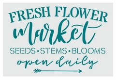 Stencil Frase ¨ Flower Market ¨ 20x30 , Cód: STA 097 , HYN - comprar online