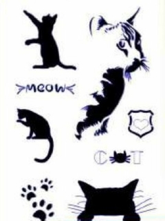 Stencil ¨Gatitos¨ 20x30 , Cód: STE 49 . TITINAS