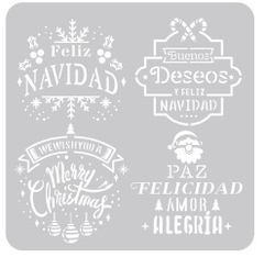 Stencil Navidad 30 x 30 cm, EQ Craft.