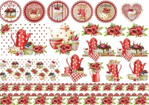 Lamina de Seda ¨Cocina ¨ Cód : TEA7 , Shabby Chic