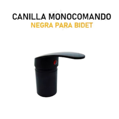 Griferia Monocomando Bidet Con Transferencia Negra