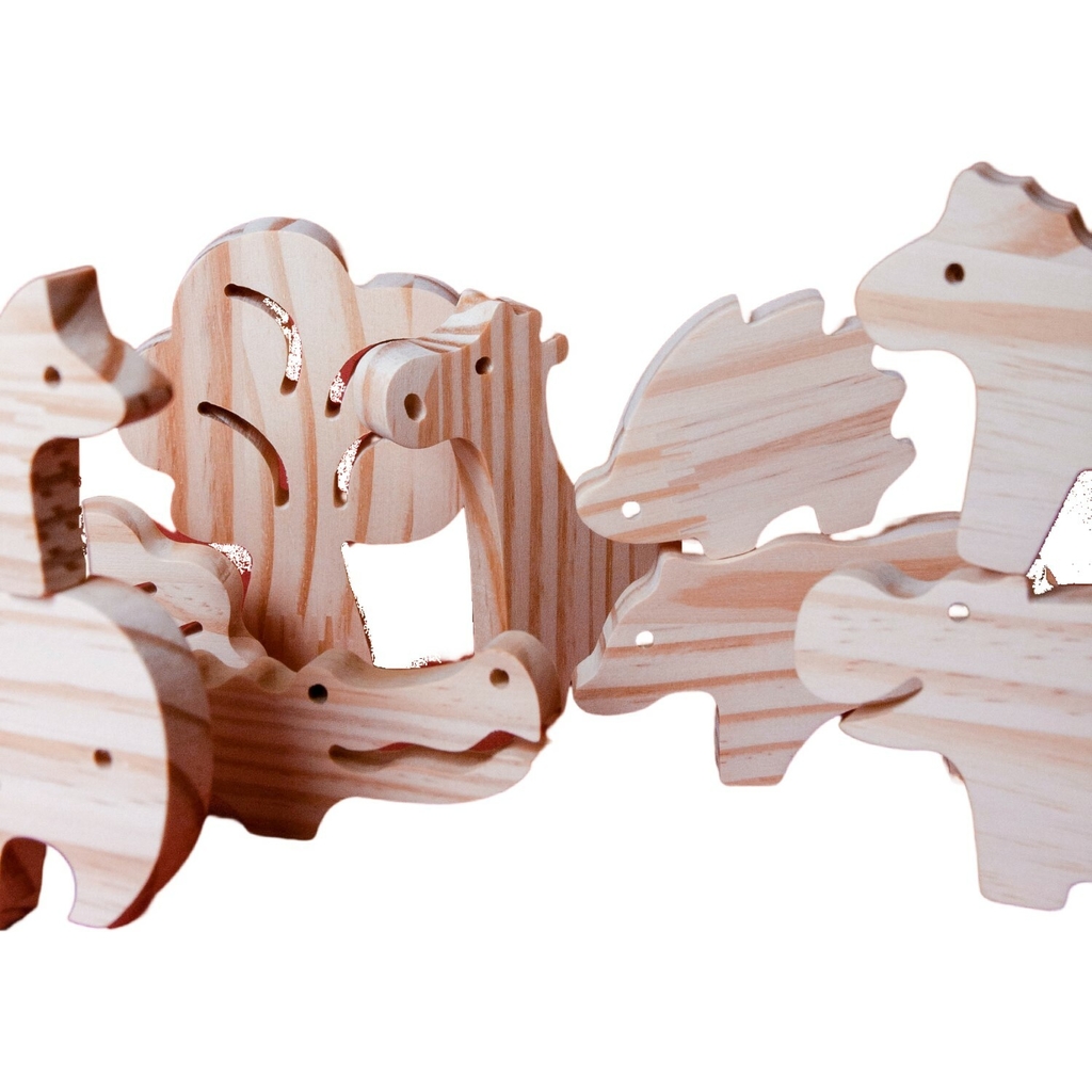 puzzle madeira animais selva