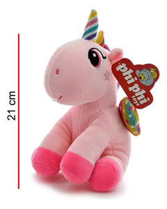 Peluche Unicornio Sentado Rosa 21cm - comprar online