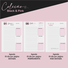 Agenda Black e Pink 2023 + Bloco de Anotações + Chaveiro de Brinde na internet