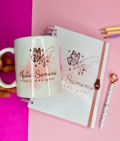 Kit Agenda Personalizada + Caneca personalizado -Nail Design - Analice Ateliê