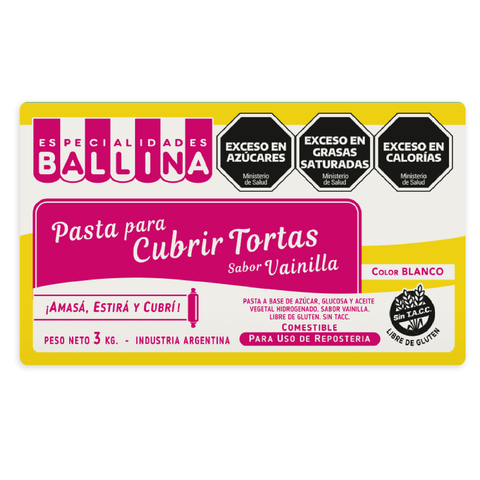 PASTA CUBRETORTA BLANCA x 3kg VAINILLA BALLINA