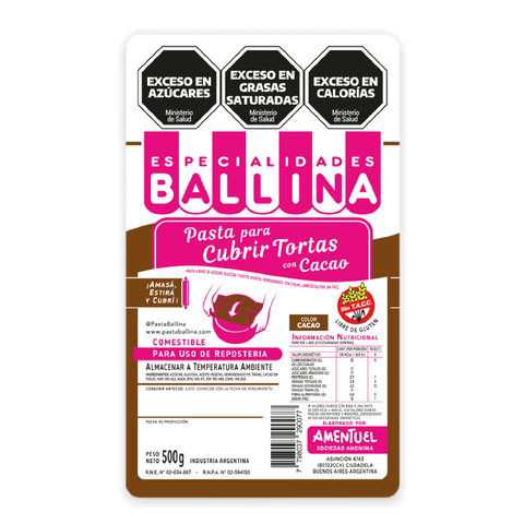 PASTA CUBRETORTA CACAO x 500g FORM-H CHOC BALLIN