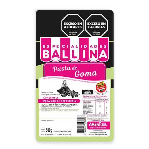 PASTA DE GOMA NEGRA x 500g BALLINA