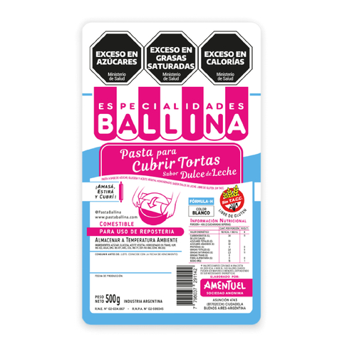 PASTA CUBRETORTA BLANCA X 500G FORMULA H BALLINA