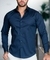 Camisa OXN ML Azul Dark Blue - Modelagem Slim