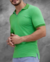 Camisa Polo Zip Off Slim Verde com Zíper