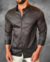 Camisa Zip Off / Zikani ML Preta Acetinada - Modelagem Slim - comprar online