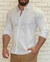 Camisa ML Zip OFF / Zikani Branca Acetinada - modelagem Slim - comprar online