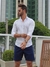 Camisa OXN ML Tricoline Branca - modelagem Slim na internet