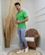 Camisa Polo Zip Off Slim Verde com Zíper - comprar online