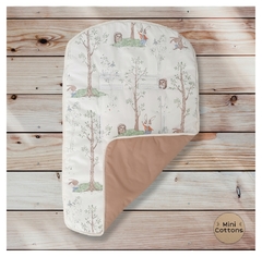 Funda para Cochecito Reversible - Conejos en el Bosque + Tusor Beige - comprar online