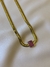 Imagem do Colar Choker Malha com Pedra Fusion Pink Banhado Ouro 18k