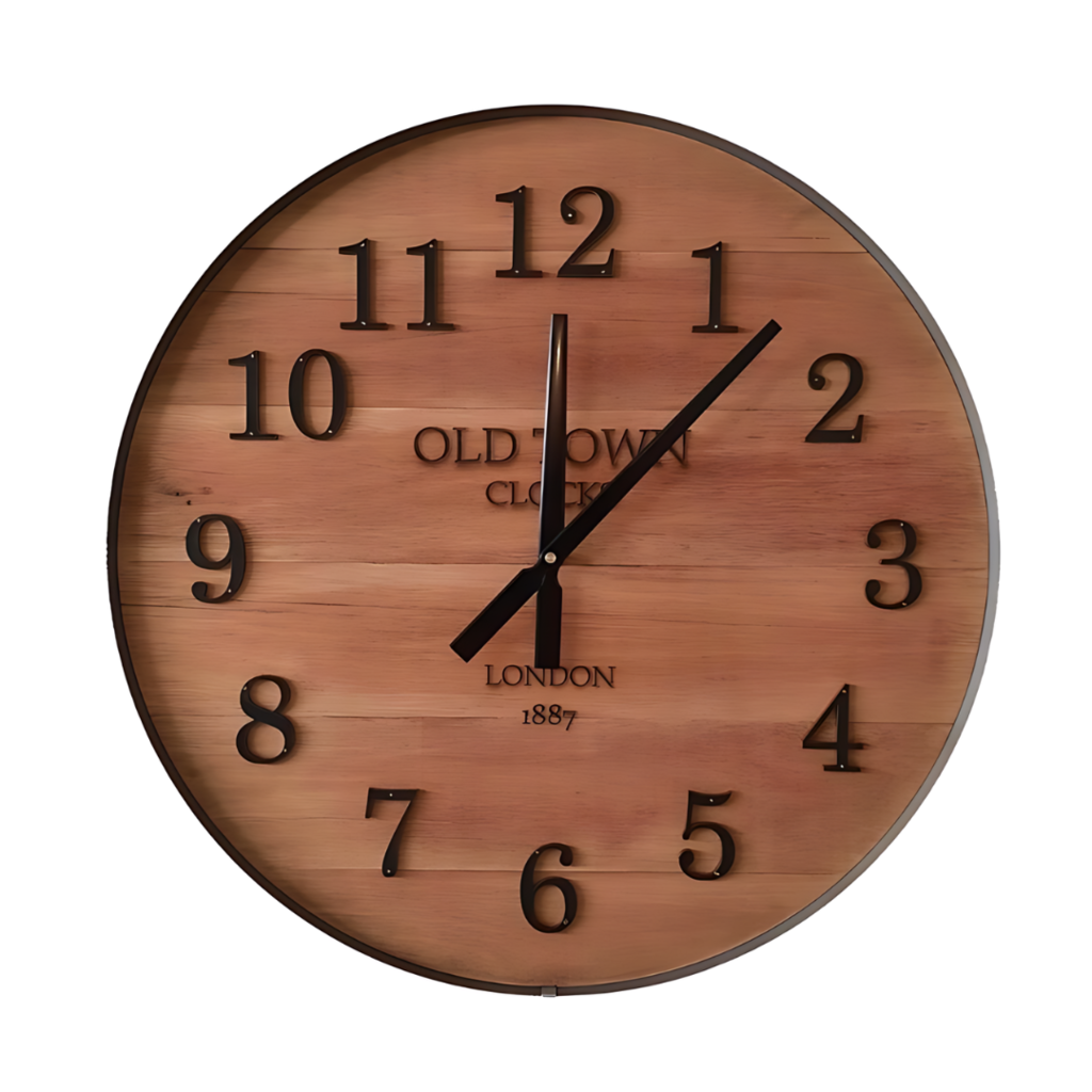 Reloj de Pared E M Old Town Wood 60cm Diseno Vintage de Madera