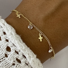 pulsera bañada en oro 17 a 20 cm (cod 13780)