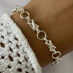 pulsera plata 18,5cm (cod 14758)