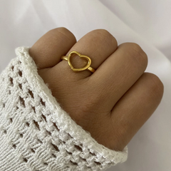 Anillo Acero Dorado (cod 17240)