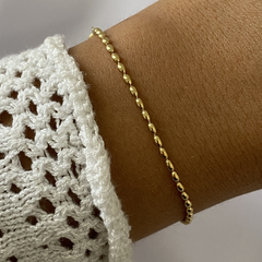 Pulsera acero dorado 18cm (Cod 17966)