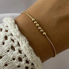 Pulsera acero dorado 19cm (Cod 18004)