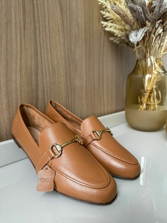 Mocassim Couro Camel