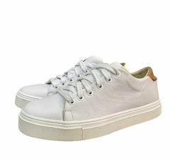 Zapatilla clasica cuero blanco 20100-00