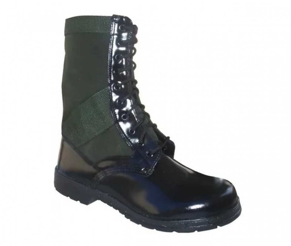 Coturno militar sale lona verde