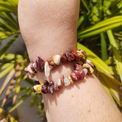 Pulseira de Jaspe Mookaite - criatividade e sucesso - Ametysta - Cristais Naturais e Produtos Místicos 