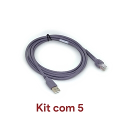 Kit 5 Cabo Usb Leitor Symbol Motorola Zebra Ls2208 / Ls7708 / DS