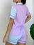 Pijama curto adulto bicolor lilás e azul | curto - comprar online