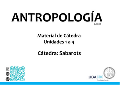 Antropología - Cátedra: Sabarots